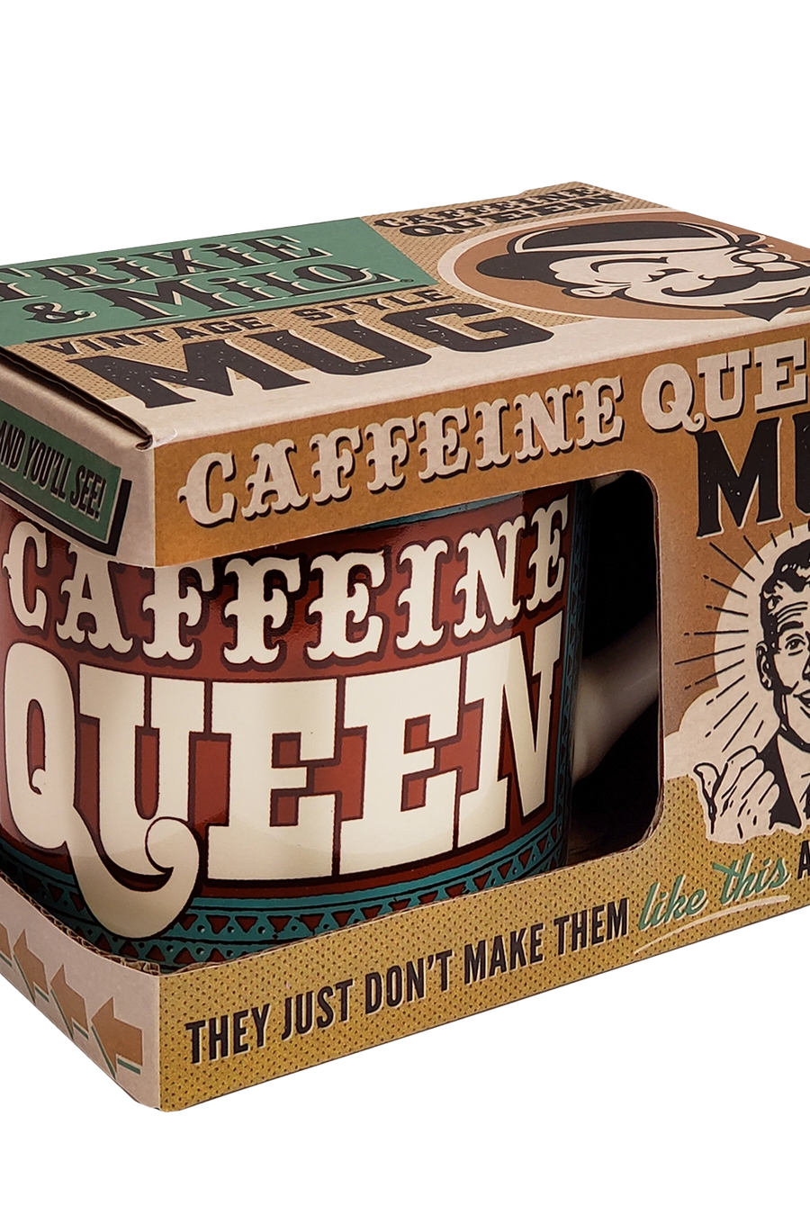 "Caffeine Queen" Ceramic tea and coffee mug Start everyday with confidence. Drinking glass, solid ceramic mug crafted for durability and aesthetic appeal. in Gift Box
