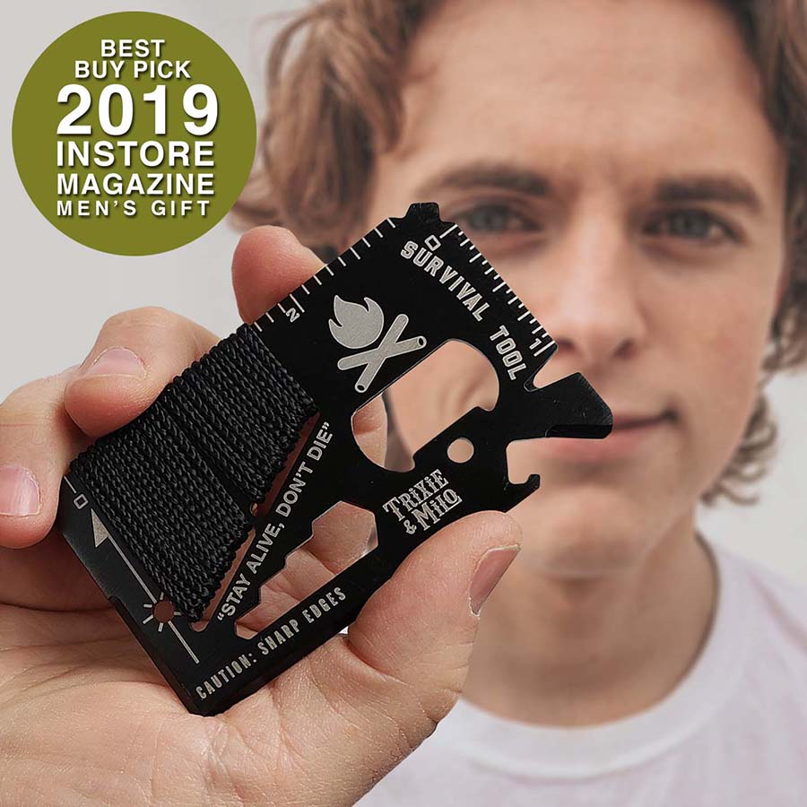"Survival Tool" 15-in-1 Multifunction Tool Portable and pocket sized preparedness multi-tool. Great for everyday carry for DIY projects, camping, backpacking, glamping or hiking! 