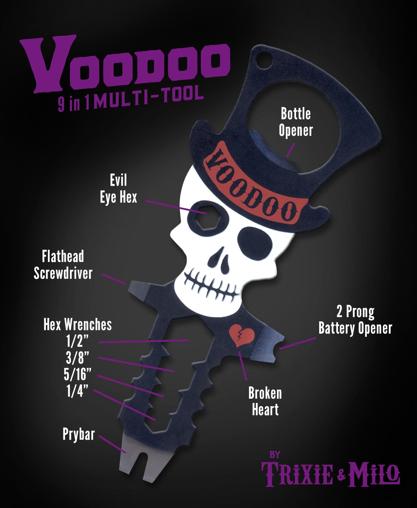 The Voodoo Doll Multifunction Pocket Tool Portable and pocket sized preparedness. Great as everyday carry for DIY projects, camping, backpacking, glamping or hiking! 